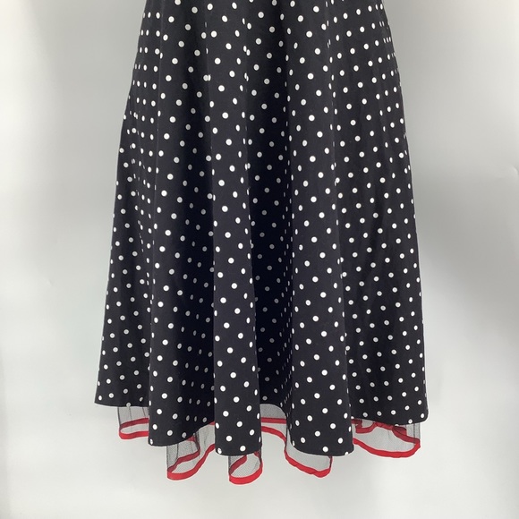 Pulse Polka Dots / Red Ribbon Bow Halter Dress Plus Size 3X - Picture 4 of 9